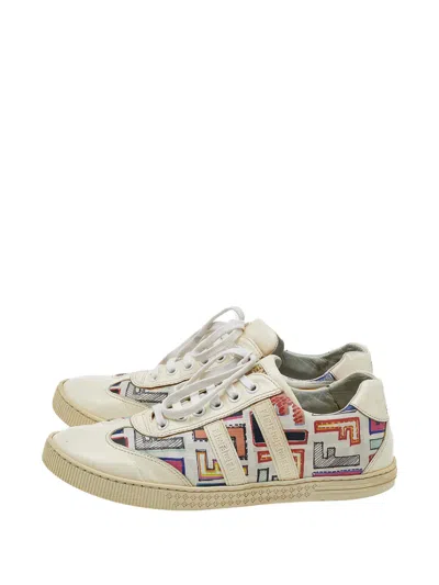 Pre-owned Fendi Patterned Sneakers In Neutral