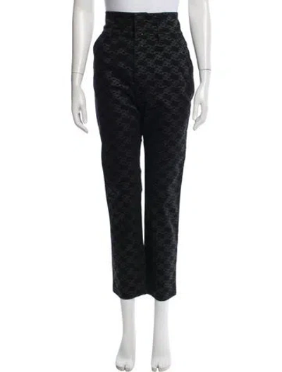 Pre-owned Fendi Patterned Straight Leg Pants In Black