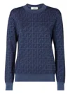 Fendi Patterned Sweater In Blue