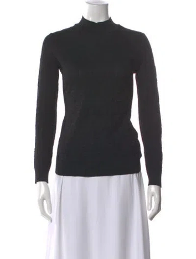 Pre-owned Fendi Patterned Turtleneck Sweater In Gray