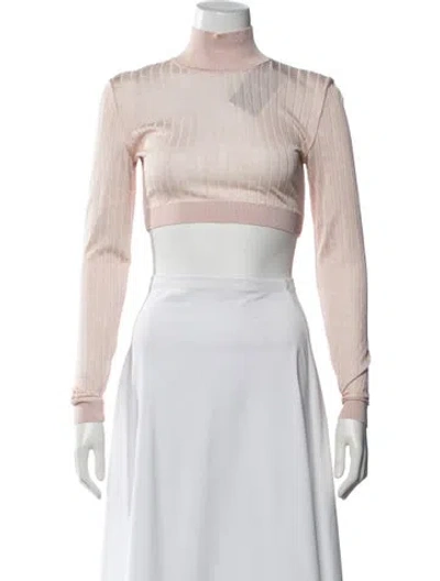 Pre-owned Fendi Patterned Turtleneck Sweater W/ Tags In Pink