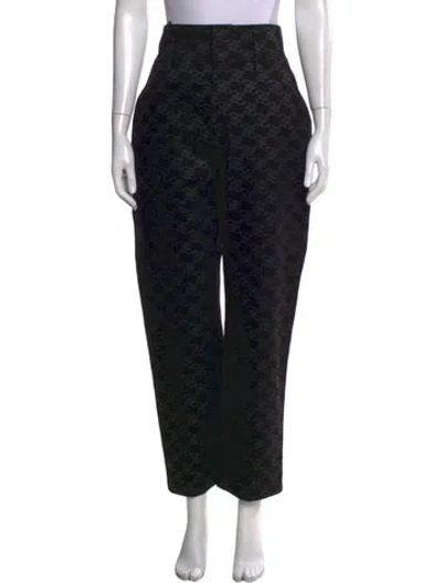 Pre-owned Fendi Patterned Wide Leg Pants W/ Tags In Black