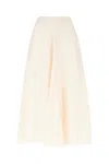 Fendi Ff Silk Midi Skirt In Peach