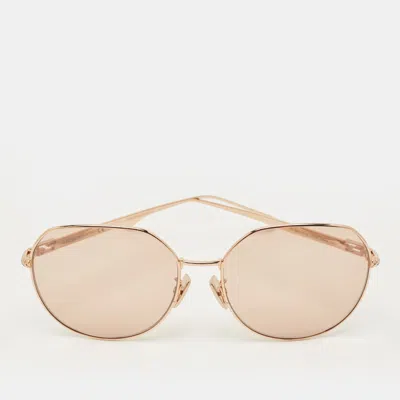 Pre-owned Fendi Peach/rose Gold Ff0451/f/s Oversized Sunglasses In Orange