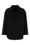 Fendi Double-breasted Wool Caban Coat In Black