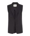 Fendi Black Tailored Vest With Sharp Lapel In Black