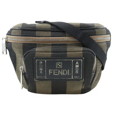 Pre-owned Fendi Pecan Brown Canvas Clutch Bag ()