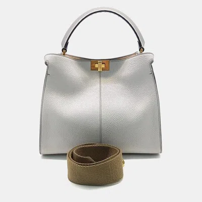 Pre-owned Fendi Peekaboo Bag In Grey