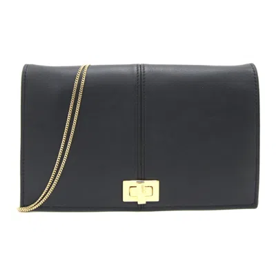 Fendi Peekaboo Black Leather Clutch Bag ()