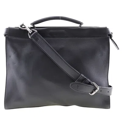 Pre-owned Fendi Peekaboo Black Leather Shoulder Bag ()