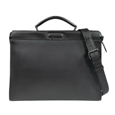 Pre-owned Fendi Peekaboo Black Leather Shoulder Bag ()