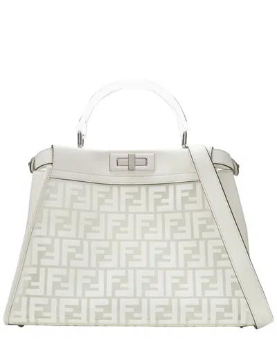 Fendi Peekaboo Clear Pvc Handle Bag In White
