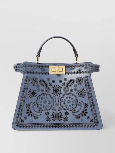 Fendi Peekaboo Cut-out Handle Bag In Blue