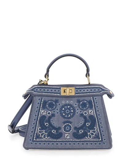 Fendi Peekaboo Denim Crochet