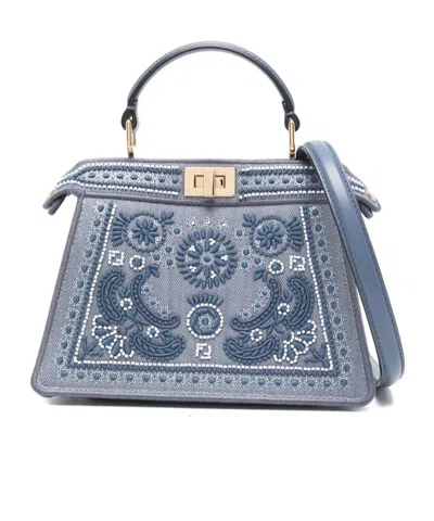 Fendi Peekaboo Handbag In Blue