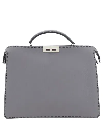 Fendi Peekaboo Handbag In Grey