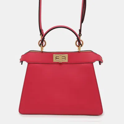 Pre-owned Fendi Peekaboo I See You Pink Leather Size Small