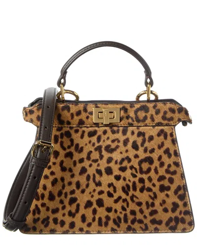 Fendi Peekaboo Ise Petite Haircalf Tote In Brown