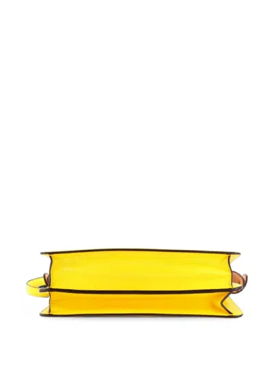 Pre-owned Fendi Peekaboo Iseeu Bag Leather East West Satchel In Yellow