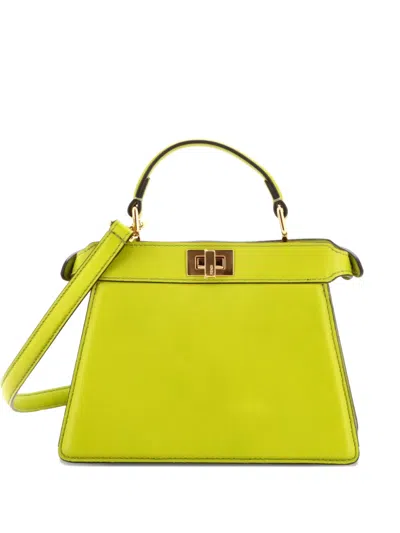 Pre-owned Fendi Peekaboo Iseeu Bag Leather Petite Crossbody Bag In Green