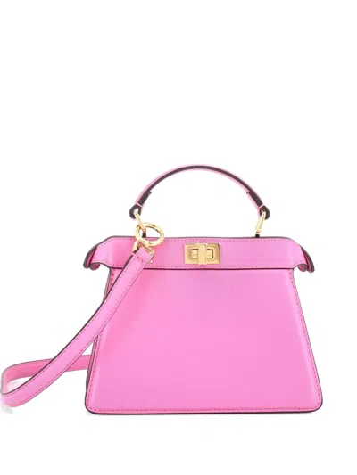 Pre-owned Fendi Peekaboo Iseeu Bag Leather Petite Crossbody Bag In Pink