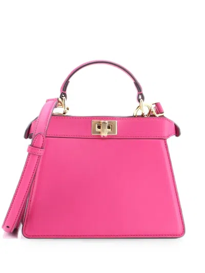 Pre-owned Fendi Peekaboo Iseeu Bag Leather Petite Crossbody Bag In Pink