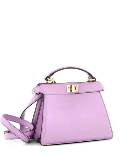 Pre-owned Fendi Peekaboo Iseeu Bag Leather Petite Crossbody Bag In Purple