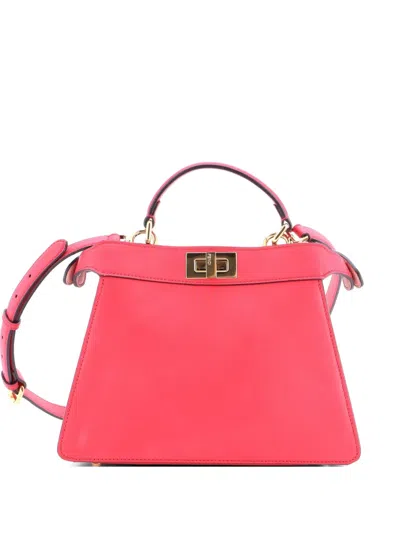 Pre-owned Fendi Peekaboo Iseeu Bag Leather Small Satchel In Pink