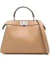 Fendi Peekaboo Iseeu Small Leather Handbag In Brown
