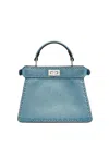Fendi Petite Peekaboo Iseeu Leather Top Handle Bag In Blue