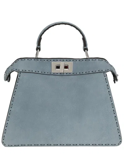 Fendi Peekaboo Iseeu Leather Shoulder Bag In Blue