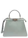 Fendi 'peekaboo Iseeu Medium' Grey Handbag With 646 Hand-sewn Topstitches Woman In Gray