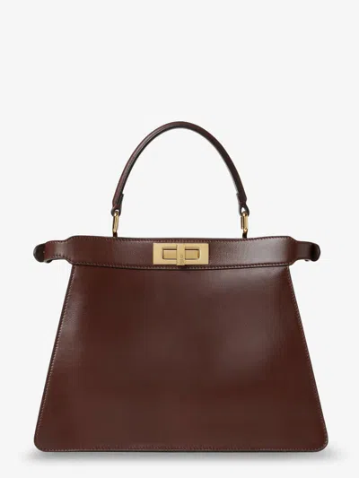 Fendi Peekaboo Iseeu Medium Leather Handbag In Brown