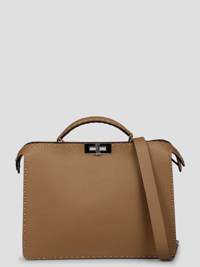 Fendi Peekaboo Iseeu Medium Selleria Leather Bag In Brown