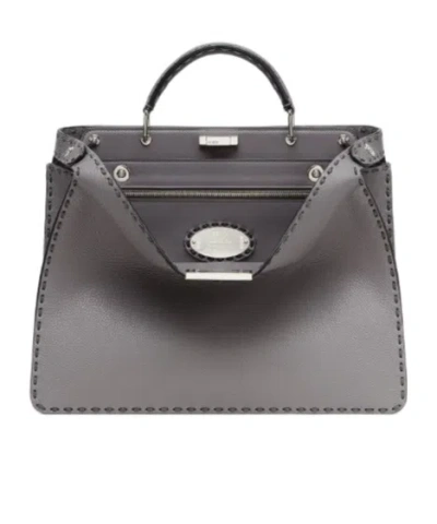 Fendi Peekaboo Iseeu Medium Shoulder Bag In Gray