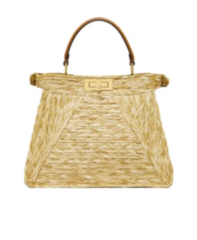 Fendi Peekaboo Iseeu Medium Shoulder Bag In Nude