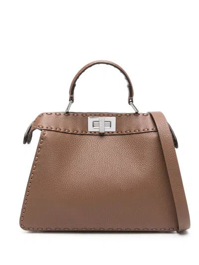 Fendi Peekaboo Iseeu Mini Handbag In Brown
