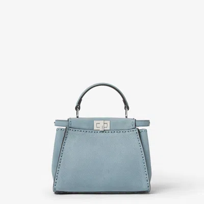 Fendi Peekaboo Iseeu Mini Suede Bag In Blue