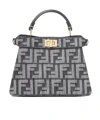 Fendi Peekaboo Petite Shoulder Bag Gold Hardware In Gray