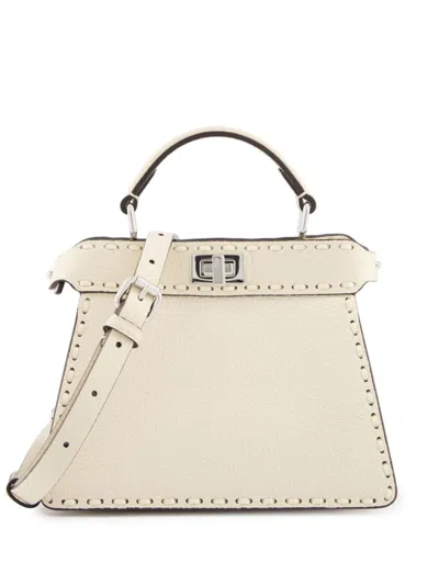 Fendi Peekaboo Iseeu Petite Leather Handbag In Brown