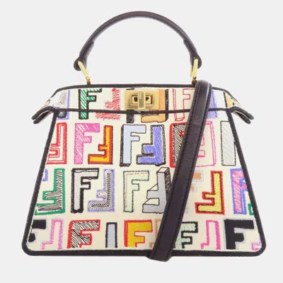 Pre-owned Fendi Peekaboo Iseeu Petite Multicolor Canvas Handbag