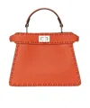 Fendi Red Selleria Bag With 306 Hand-sewn Topstitches In Orange