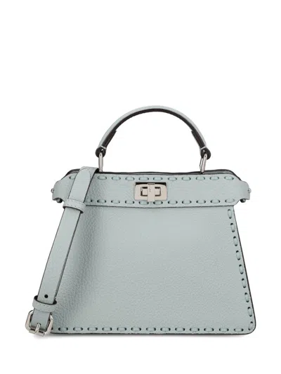 Fendi Light Blue Selleria Bag With 220 Hand-sewn Topstitches