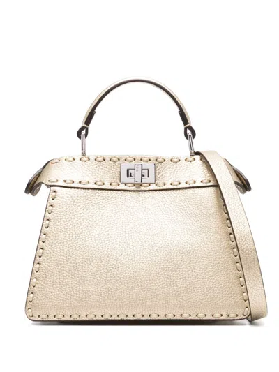 Fendi Peekaboo Iseeu Petite Tote Bag In Gold