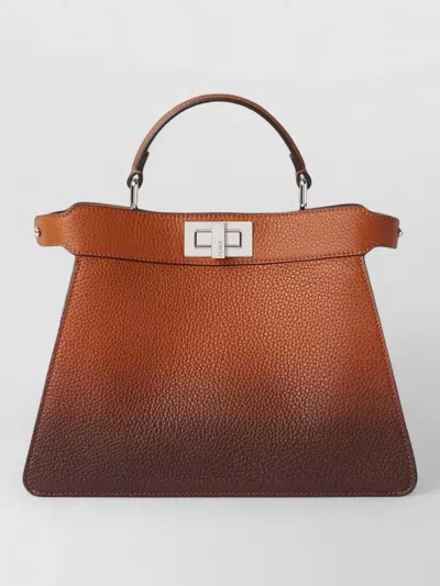 Fendi Peekaboo Iseeu Shoulder Bag Top Handle In Brown