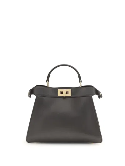 Fendi Peekaboo Iseeu Small Handbag In Black