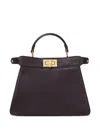 Fendi Small Peekaboo Iseeu Leather With Cavallino Lining Bags In Brown
