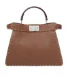 Fendi Peekaboo Iseeu Small Multicolour Sage Selleria Bag With 556 Hand-sewn Topstitches In Brown