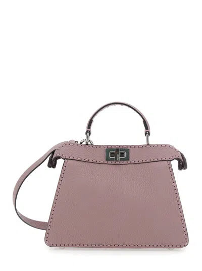 FENDI FENDI WOMEN 'PEEKABOO ISEEU SMALL' PINK HANDBAG WITH SHOULDER STRAP IN LEATHER WOMAN