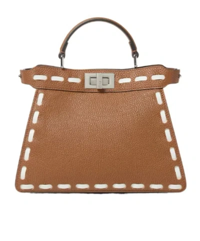 Fendi Peekaboo Iseeu Tote Bag Top Handle Strap In Brown